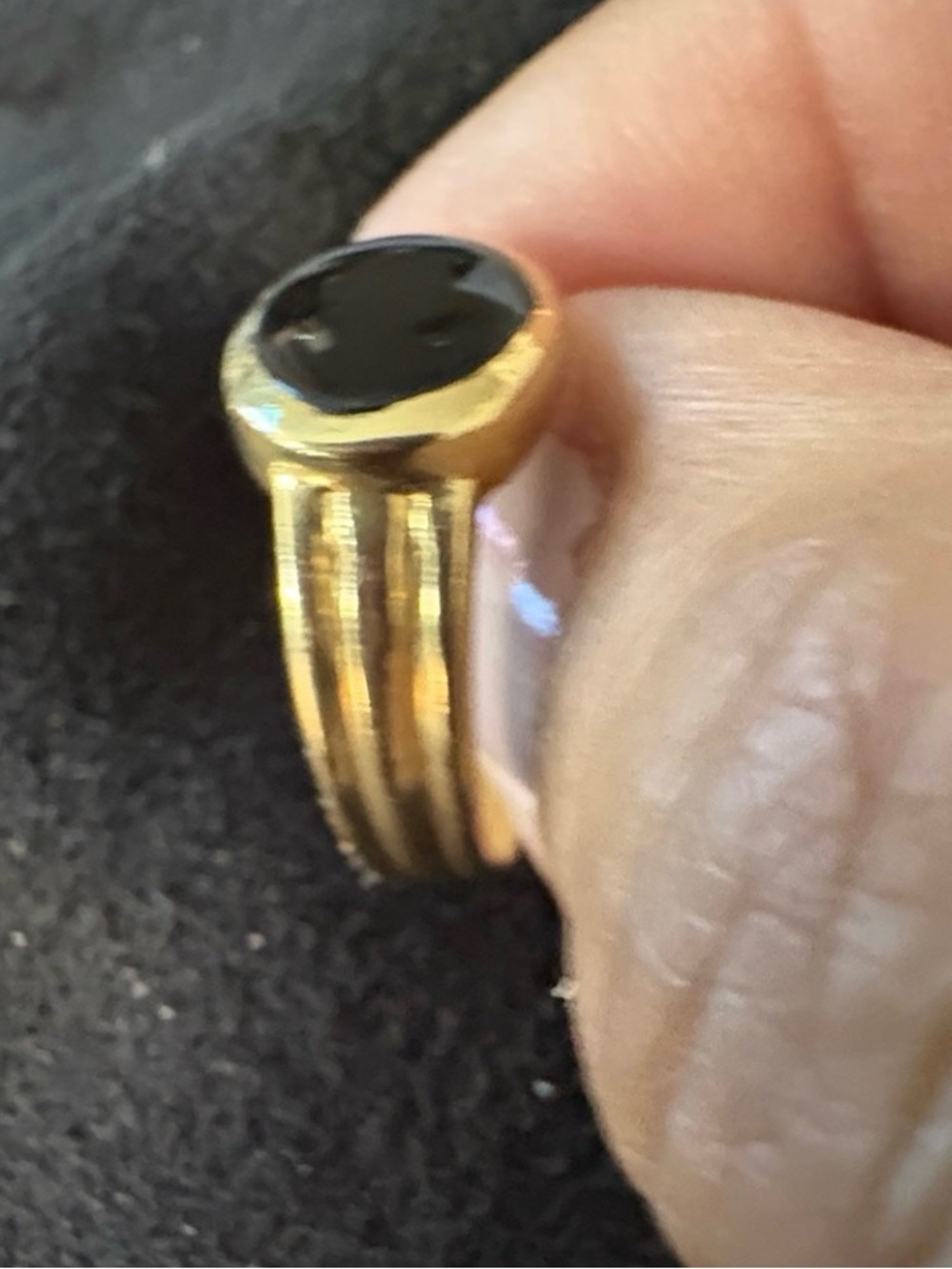14 kt Gold Black Onyx Statement Ring - Classic Women's Band
